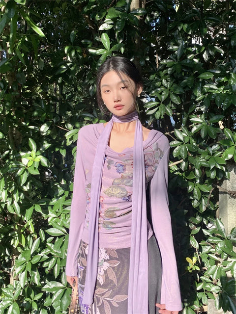 Y2K Fairy Floral Top & Maxi Skirt Two Piece Set