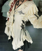 Y2K Fairy Lace Up Ruffled Blouse