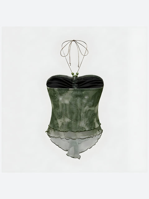 Y2K Fairy Mesh Halter Top