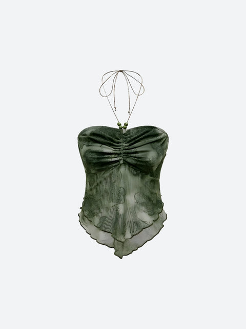 Y2K Fairy Mesh Halter Top