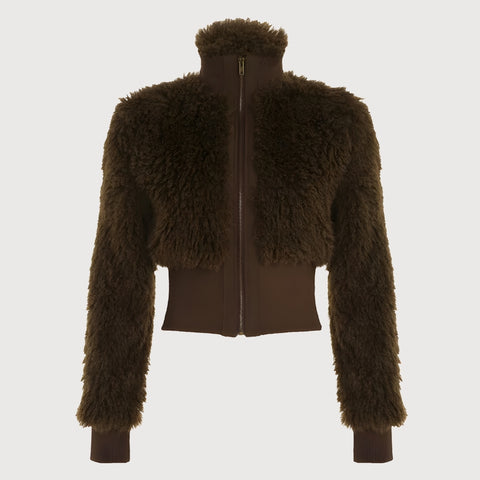Y2K Faux Fur Crop Jacket