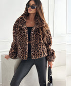 Y2K Faux Fur Leopard Jacket
