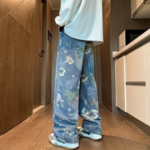 Y2K Floral Denim Jeans