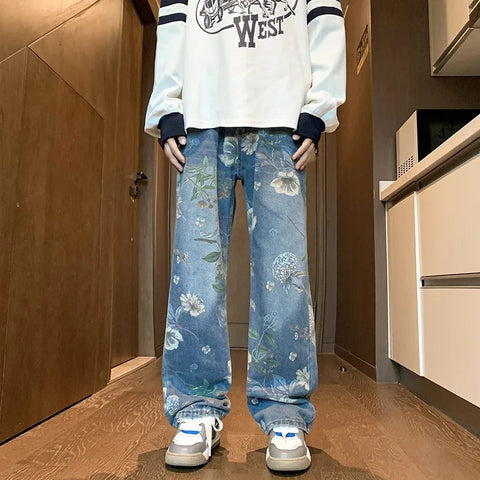 Y2K Floral Denim Jeans