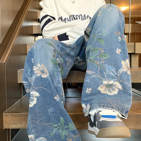 Y2K Floral Denim Jeans