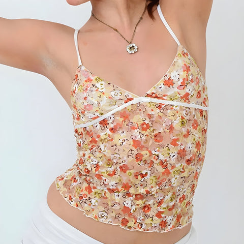 Y2K Floral Lace Top