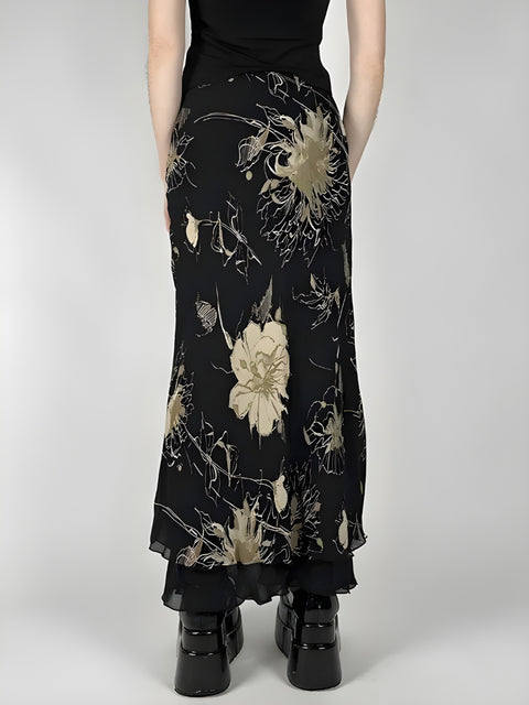 Y2K Floral Midi Skirt