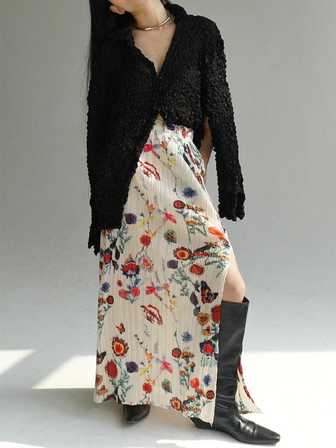 Y2K Floral Top & Maxi Skirt Two Piece Set