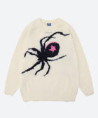 Y2K Fuzzy Spider Web Sweater