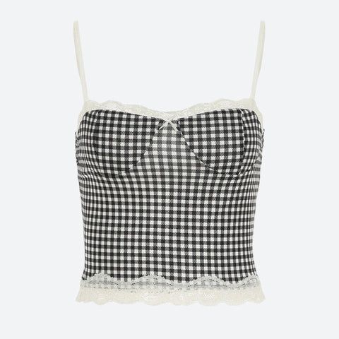 Y2K Gingham Top & Pants Two Piece Set