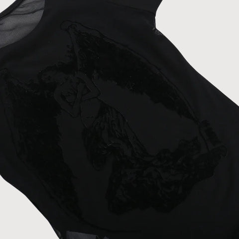 Y2K Goth Angel Back Top