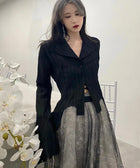 Y2K Goth Asymmetric Blouse