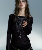 Y2K Goth Cross Necklace Top