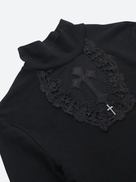 Y2K Goth Cross Top