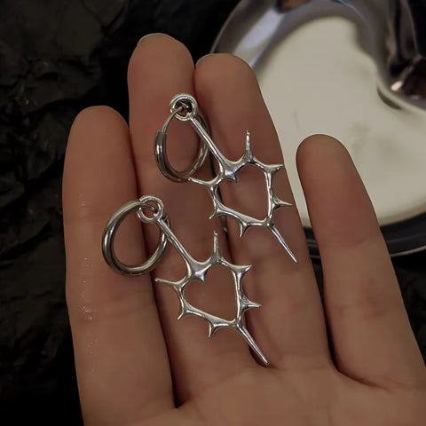 Y2K Goth Spiked Heart Earrings