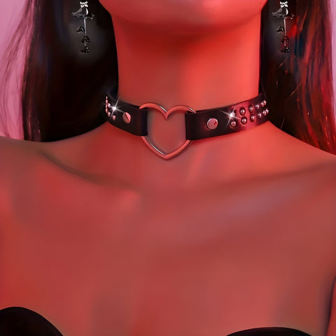 Y2K Gothic Heart Choker