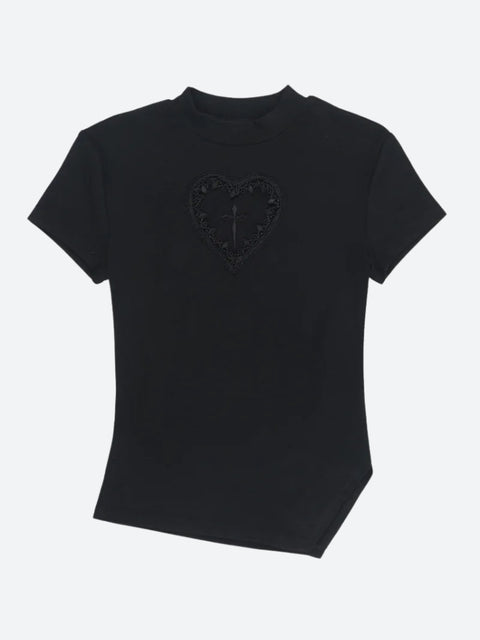 Y2K Gothic Heart Top