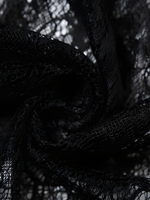 Y2K Gothic Lace Overlay Skirt