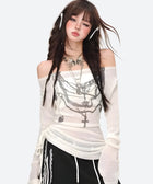 Y2K Gothic Off-Shoulder Top