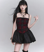Y2K Gothic Plaid Mini Dress