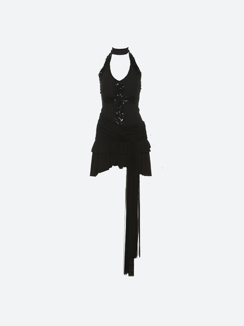 Y2K Gothic Sequin Mini Dress