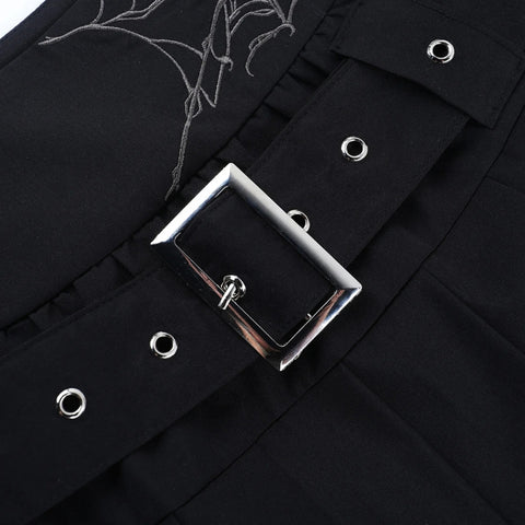 Y2K Gothic Spiderweb Mini Skirt