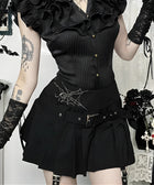 Y2K Gothic Spiderweb Mini Skirt