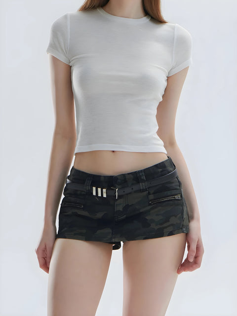 Y2K Grunge Camouflage Mini Skort