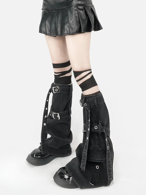 Y2K Grunge Cargo Pocket Leg Warmers