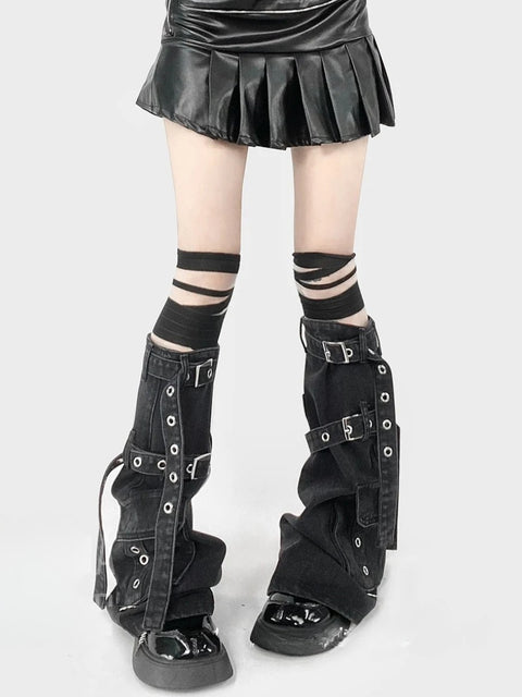 Y2K Grunge Cargo Pocket Leg Warmers