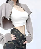 Y2K Grunge Cropped Zip Up Jacket