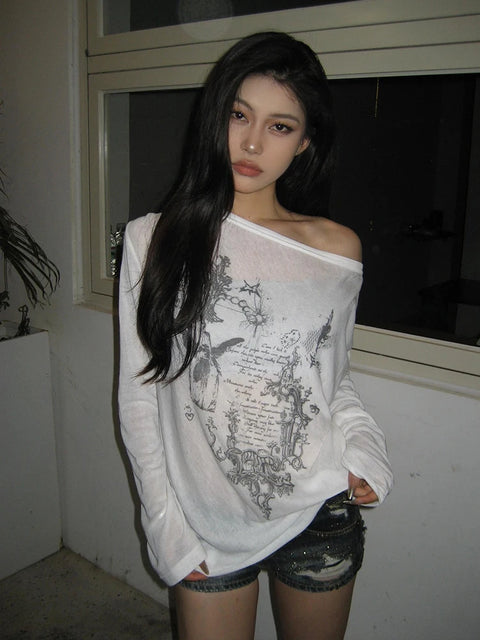 Y2K Grunge Fairytale One Shoulder Top
