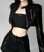 Y2K Grunge Faux Leather Jacket
