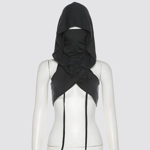 Y2K Grunge Hooded Tube Top