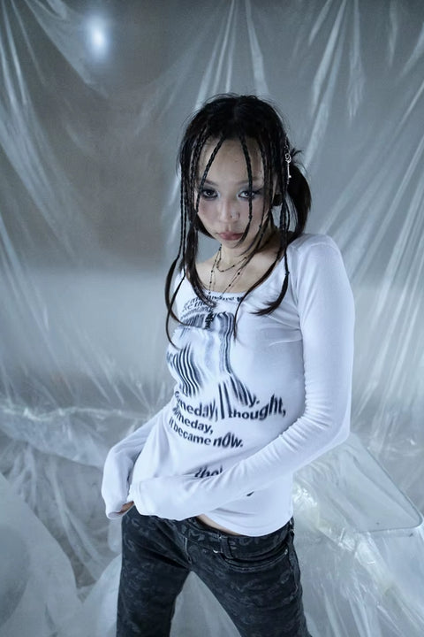 Y2K Grunge Illusion Text Top