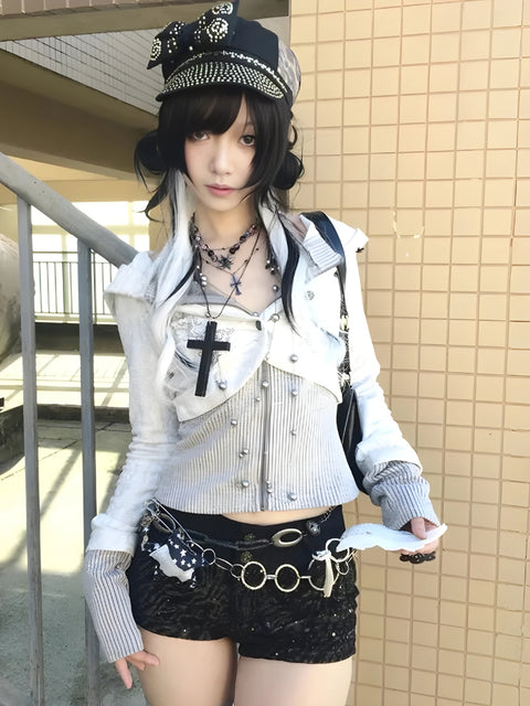 Y2K Grunge Layered Blouse