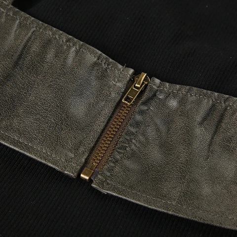 Y2K Grunge Layered Halter Top