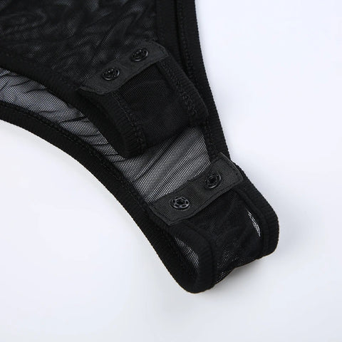 Y2K Grunge Mesh Bodysuit