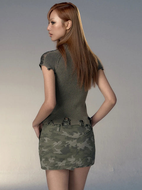 Y2K Grunge Ripped Top