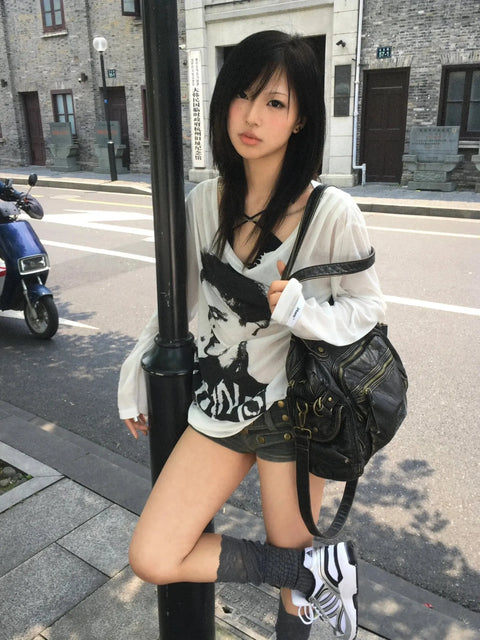 Y2K Grunge Rocker Top