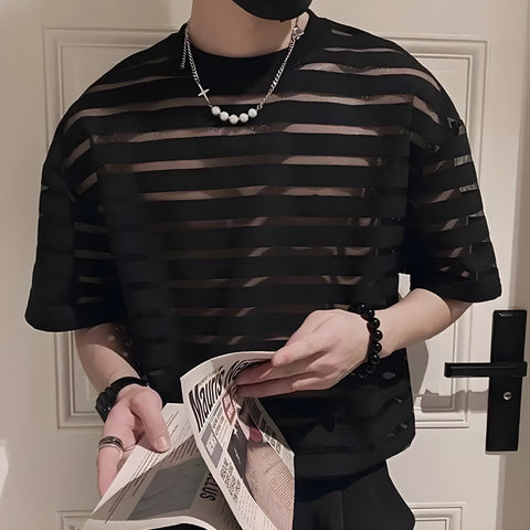 Y2K Grunge Sheer Mesh Tee