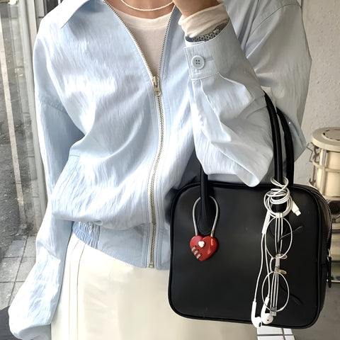 Y2K Heart Padlock Bag Charm