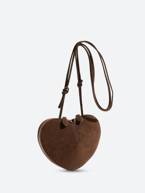 Y2K Heart Suede Shoulder Bag
