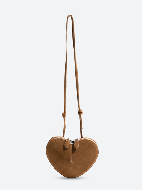 Y2K Heart Suede Shoulder Bag