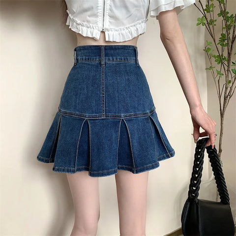 Y2K High Waist Denim Mini Skirt