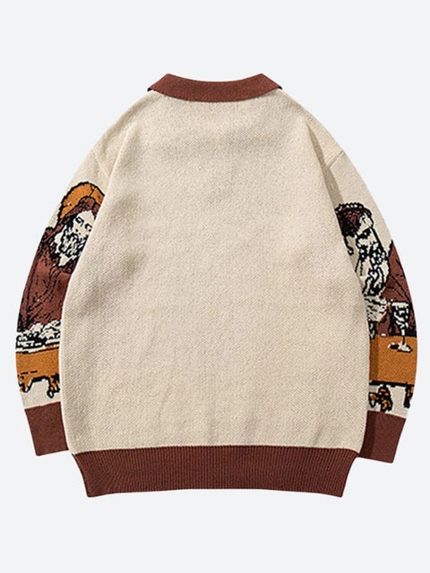 Y2K Last Supper Polo Sweater