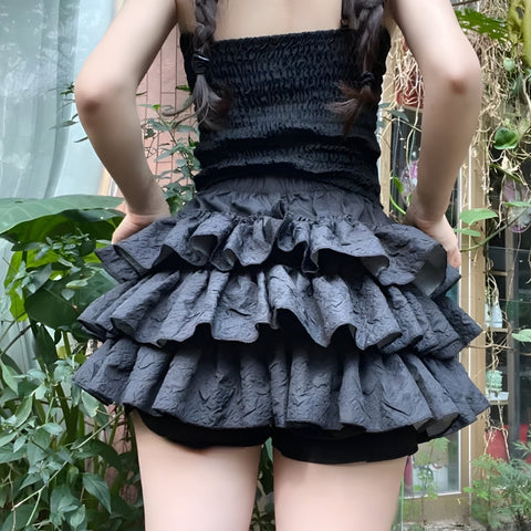 Y2K Layered Mini Skirt