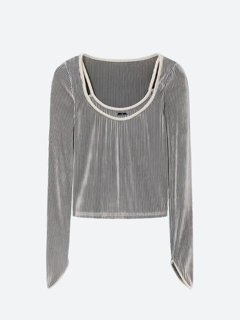 Y2K Layered Ribbed Top