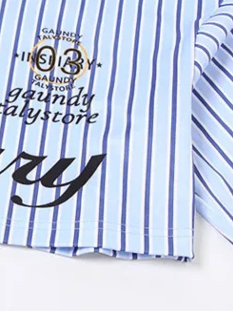 Y2K Layered Striped Crop Top