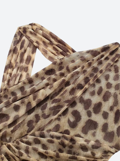 Y2K Leopard Cut Out Bodysuit